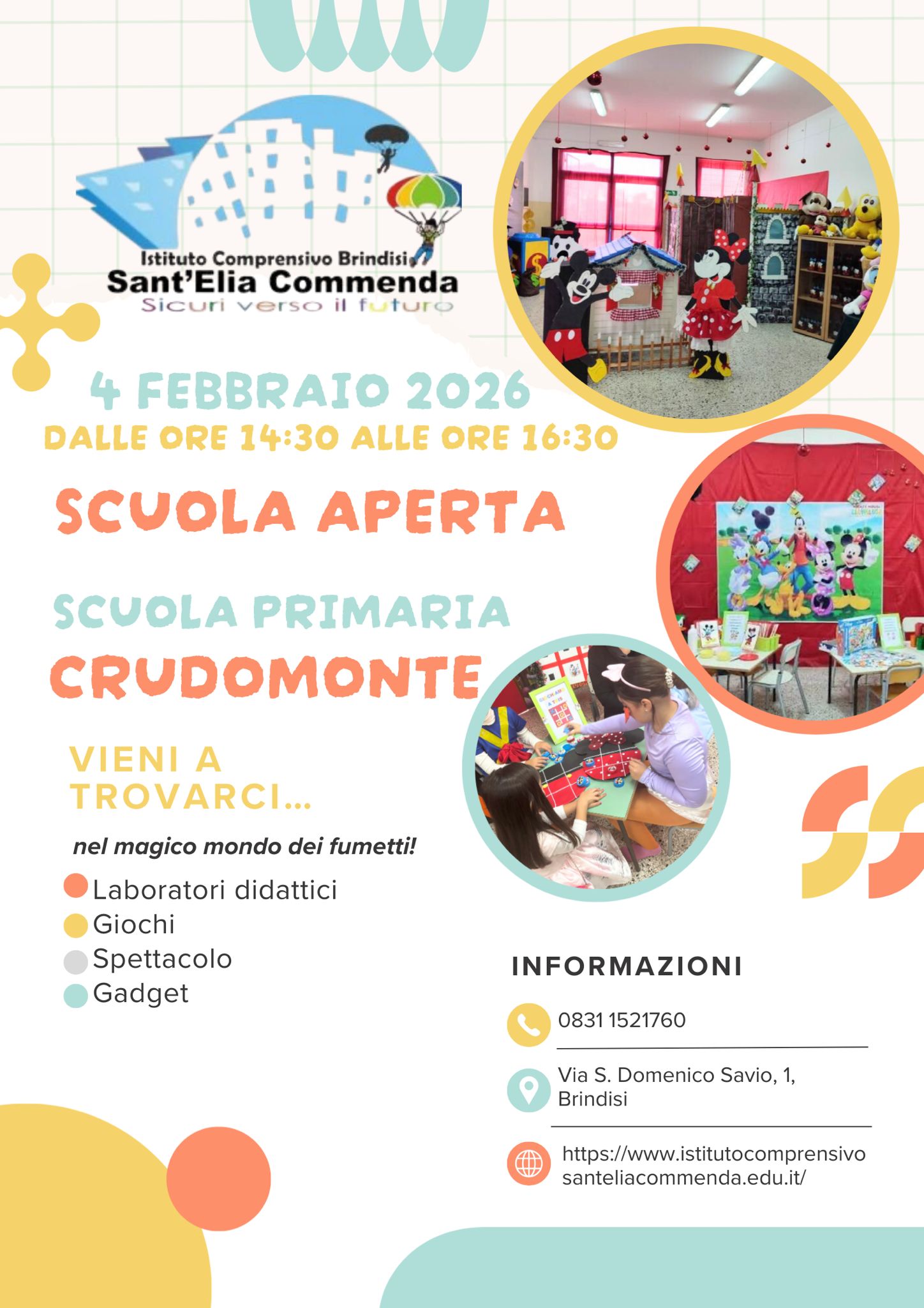 SCUOLA APERTA – Mercoledì 4 febbraio – S.P. CRUDOMONTE