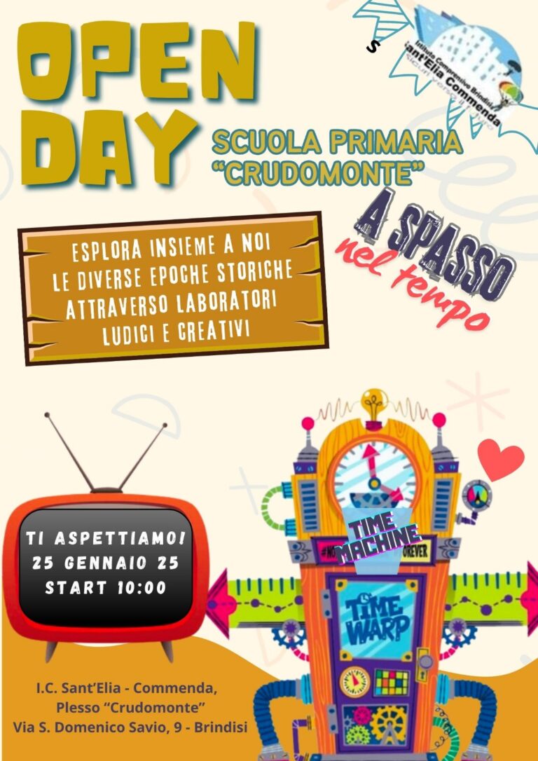 OPEN DAY – Scuola Primaria CRUDOMONTE – 25 gennaio 2025