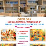 OPEN DAY SCUOLA PRIMARIA PLESSO MANTEGNA 8, SABATO 17 GENNAIO ore 9:30 – 12:00